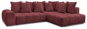 Бордо шенилов сгъваем/с място за съхранение ъглов диван (десен ъгъл/L форма) Everest – Bobochic Paris