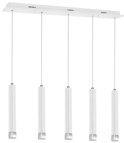 LED Висящ полилей ALBA 5xLED/25W/230V бял