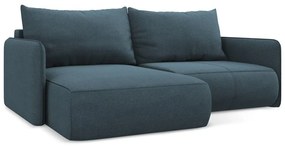 Син разтегателен ъглов диван с място за съхранение (ляв ъгъл) Nanea – Makamii