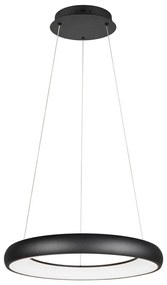 Матово черно LED затъмняващо се висящо осветително тяло с метален абажур ø 62 cm Cardona – Trio