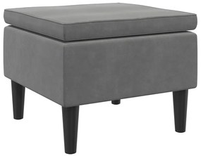 329437 vidaXL Табуретка с дървени крака, тъмносива, кадифе