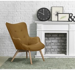 Кадифено кресло горчица Niko – Ropez