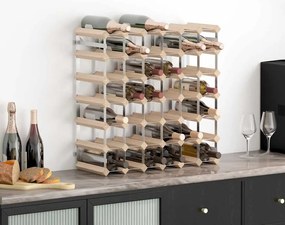 282470 vidaXL Стойка за вино за 42 бутилки, масивна борова дървесина