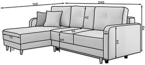 Ъглов диван Roxane-Prasino