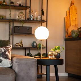 Лампа за маса в стил Арт Деко месинг с опалово стъкло 45,5 см - Pallon