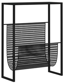 331668 vidaXL Поставка за списания, черна, 35x15x45 см, стомана