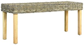 285791 vidaXL Пейка, 110 см, естествен кубу ратан и махагоново дърво масив