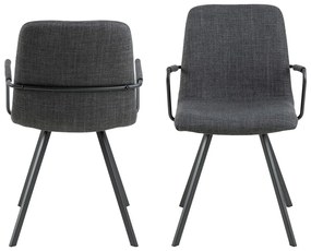 Тъмносиви трапезни столове в комплект от 2 броя Selina - Actona