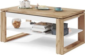 НУО Дъб Вотан/Бял мат -МОДЕРНА ХОЛНА МАСА С ПОВДИГАЩ СЕ ПЛОТ