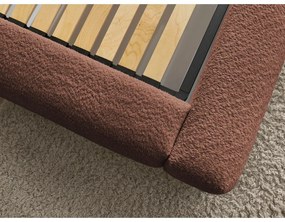 Оранжево тапицирано двойно легло с място за съхранение с включена подматрачна рамка 160x200 cm Orlane – Bobochic Paris