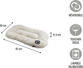 Бежово велурено легло за домашни любимци за куче 87x55 cm Flakes – Love Story