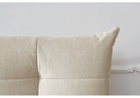 Бежово тапицирано двойно легло с място за съхранение с решетка 160x200 cm Clothilde - Bobochic Paris