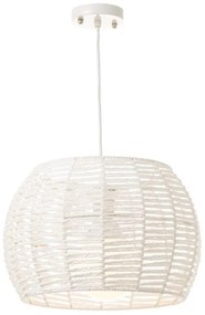 Бяла лампа за таван с бамбуков абажур ø 35 cm - Casa Selección