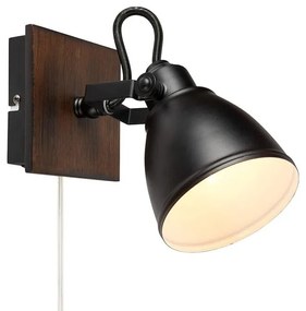 Черно стенно осветление , височина 18,5 cm Native - Markslöjd