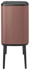 Кош за боклук Brabantia Bo Touch 1008856, 11+23 л, Плавно и безшумно отваряне, Голям отвор, Сатенено покритие, Кафяв