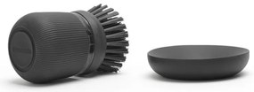 Дозатор за течен сапун с четка за миене на съдове Brabantia Sinkside 1003317, 100 мл, Полиестерни четчици, Поставка, Тъмносив