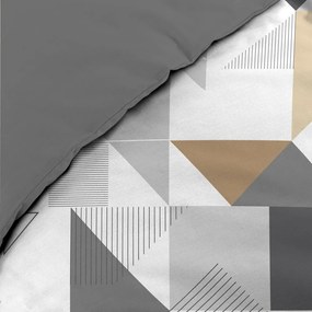 Бяло-сиво двойно удължено спално бельо от микрофибър 240x220 cm Trigone – douceur d'intérieur