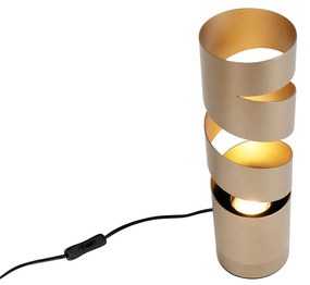 Moderne tafellamp taupe met goud - Stream