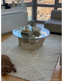 Кремав ръчно изработен вълнен килим подходящ за пране 170x240 cm Almond Valley – Lorena Canals