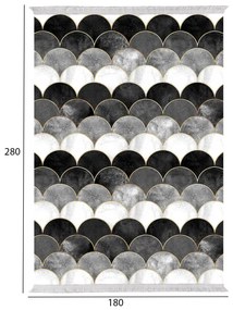 Килим 180х280 - HM7723.33 цвят бял-черен