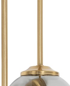 Модерна таванна лампа златиста 5-лампа с димно стъкло - Атина