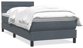 3316288 vidaXL Боксспринг легло с матрак, тъмносиво, 90x210 см, кадифе