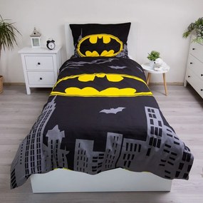 Единично памучно детско спално бельо 140x200 cm Batman "The Emblem" – Jerry Fabrics