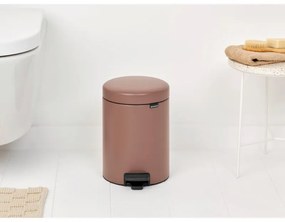 Кош за боклук с педал Brabantia NewIcon 1008841, 5 л, Плавно затваряне, Противоплъзгаща основа, Сатенено покритие, Кафяв