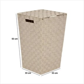 Кош за пране 5five Lise, Бежов, 33x33x53 cm - Зелен