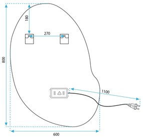 Огледало LED 80x60cm CLOUD C