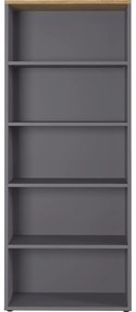 Дъбов шкаф за книги в цвят антрацит 80x197 cm Agenda - Germania