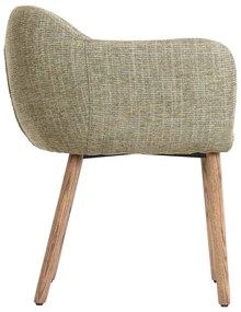 Светлозелени тапицирани трапезни столове в комплект с подлакътници 2 бр. Blaine – Light &amp; Living