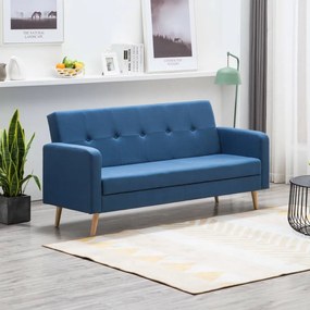 247038 vidaXL Диван, тапицерия от текстил, син