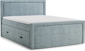 Светлосиньо боксспринг легло 180x200 cm с място за съхранение Fresco – Maison de Rêve