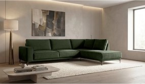 Зелен шенилов ъглов диван (десен ъгъл/L форма) Copenhagen – Scandic