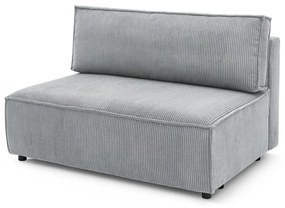 Светлосив модул за диван от велур, централна част Nihad modular - Bobochic Paris