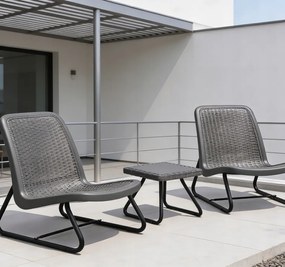 Градинско обзавеждане за балкон сиво - комплект 2 стола + маса