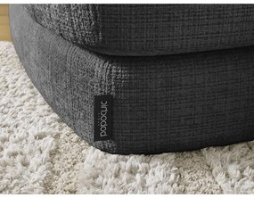 Черен шенилов ъглов диван (ляв ъгъл) Leonore – Bobochic Paris