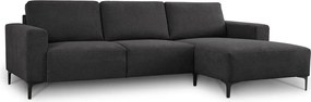 Антрацитен шенилов ъглов диван (десен ъгъл) Fabian – Scandic