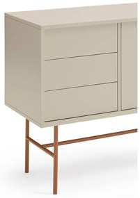 Нисък скрин с плъзгащи се врати в светлосиво-тухлено 180x91 cm Nube - Teulat