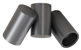 Дизайнерски вграден прожектор тъмно сив GU10 50mm 2-светлинен накланяем - Michael