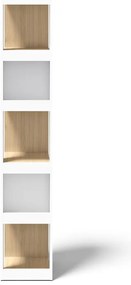 Бяла етажерка за книги в дъб 40x188 cm Ella - TemaHome