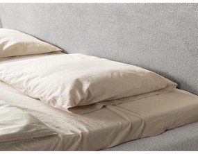 Светлосиво двойно тапицирано легло с включена подматрачна рамка 180x200 cm Makana – Makamii