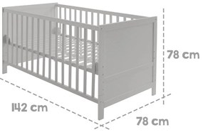 Светлосиво детско легло 70x140 cm - Roba