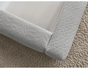 Светлосиво двойно легло 180x200 cm тапицирано с място за съхранение с включена подматрачна рамка Orlane – Bobochic Paris