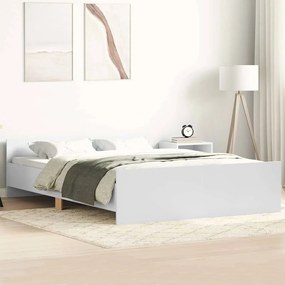 3203740 vidaXL Рамка за легло с горна и долна табла, бяла, 120x200 см