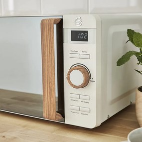 Разопакован: Микровълнова фурна Swan SM22036LWHTN, 20 l, 800W, Размразяване, Таймер, Бял