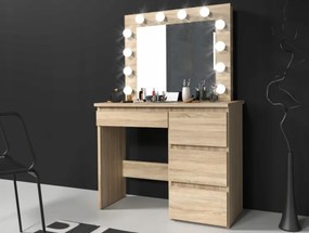 Тоалетна масичка с LED огледало Cleopatra Sonoma Brown
