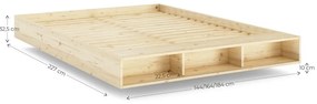 Двойно легло от масивен бор с включена подматрачна рамка в естествен цвят 140x200 cm Merge – Karup Design