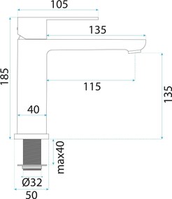 Смесител за баня Rea Logan Brush Gold